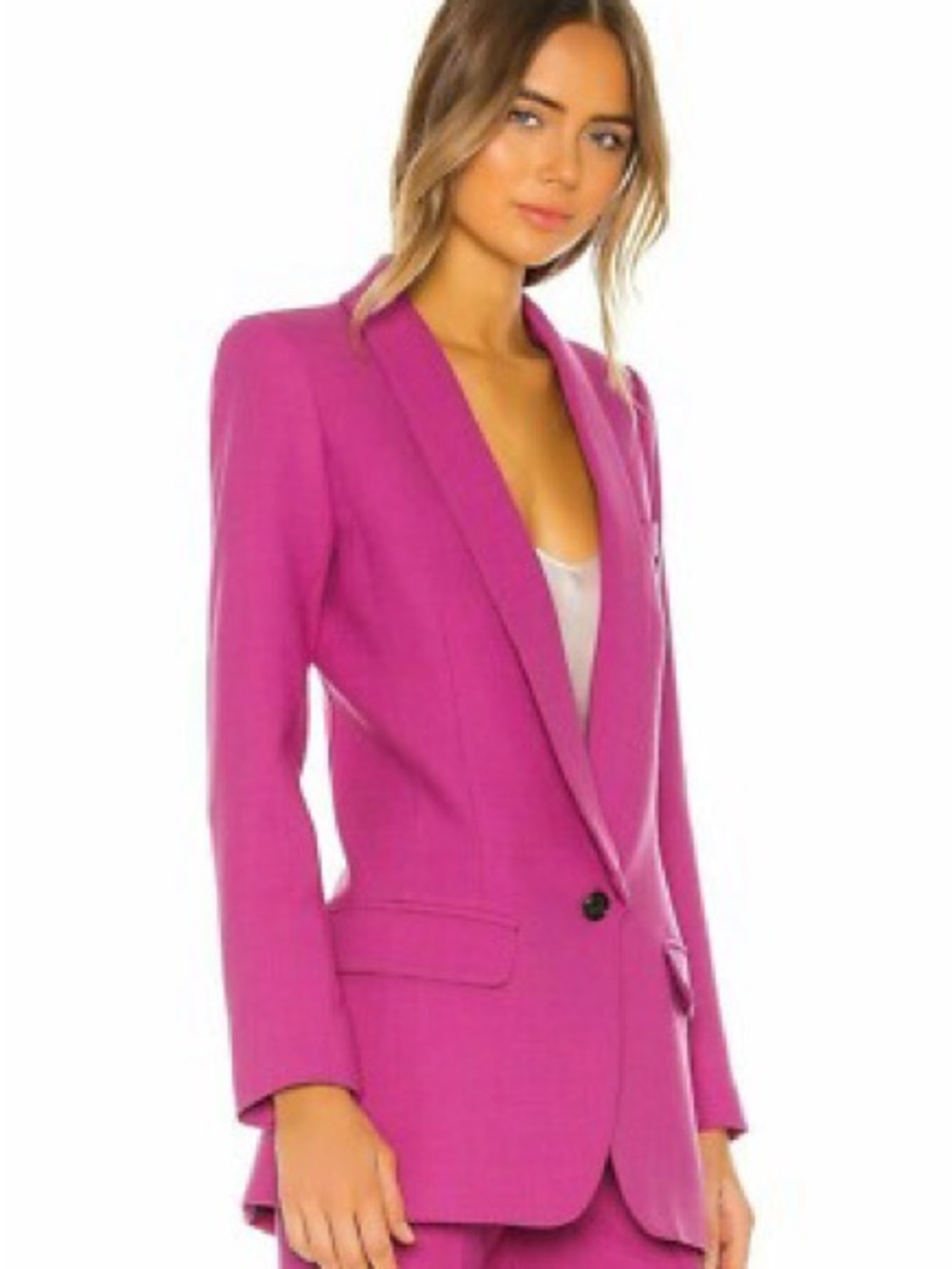Smythe Violet Shawl Collar Blazer Size 8 | Tailored Statement Jacket